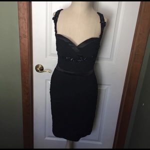 Faviana Couture black sequin evening dress